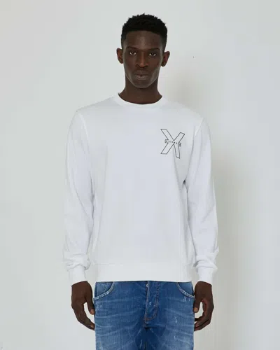 John Richmond Sweatshirt With Front Graphic In Bianco