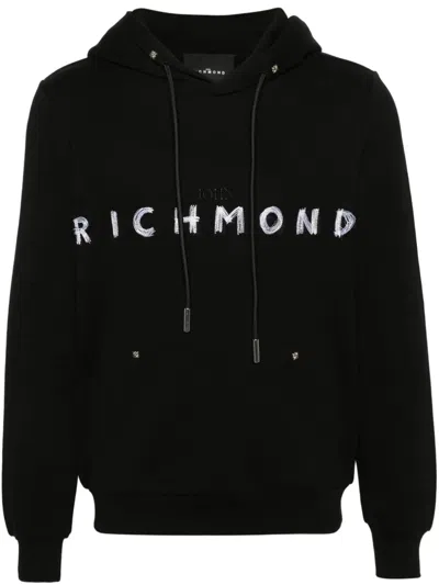 John Richmond Logo Embroidery Sweatshirt In Negro
