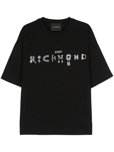 John Richmond Logo-print Cotton T-shirt In Black