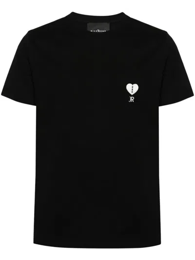 John Richmond T-shirt With Embroidery In Black