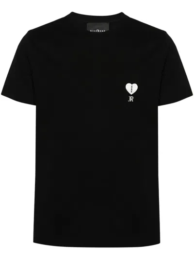 John Richmond T-shirt With Embroidery In Black