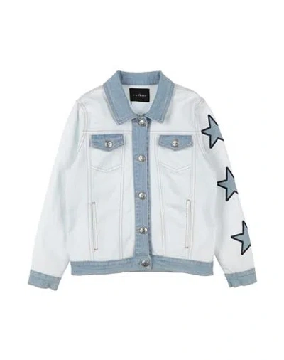 John Richmond Babies'  Toddler Girl Denim Outerwear White Size 3 Cotton, Elastane
