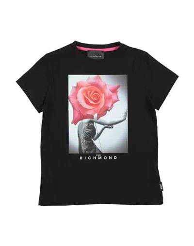 John Richmond Babies'  Toddler Girl T-shirt Black Size 4 Cotton, Lycra