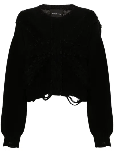 John Richmond Union Flag-embroidered Jumper In Black