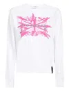 John Richmond Union-jack Embellished Long-sleeved Sweatshirt In White