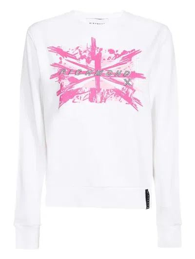 JOHN RICHMOND UNION-JACK EMBELLISHED LONG-SLEEVED SWEATSHIRT