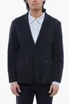 John Richmond Unlined Single Breasted Woe Blazer In Blue