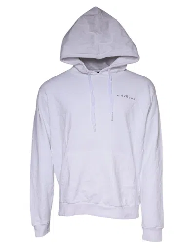 Pre-owned John Richmond White Logo Cotton Hooded Sweatshirt Men's Sweater ()