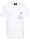 JOHN RICHMOND WHITE T-SHIRT WITH GRAPHITE LOGO