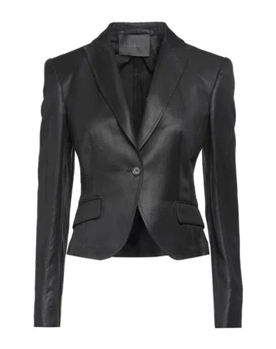 John Richmond Woman Blazer Black Size 12 Viscose, Linen