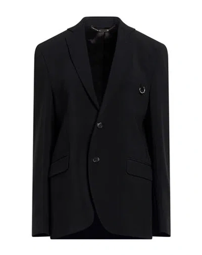 John Richmond Woman Blazer Black Size 14 Virgin Wool, Viscose, Elastane