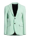 John Richmond Woman Blazer Light Green Size 16 Virgin Wool, Viscose, Elastane In Green