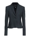 JOHN RICHMOND JOHN RICHMOND WOMAN BLAZER MIDNIGHT BLUE SIZE 14 VIRGIN WOOL, ELASTANE