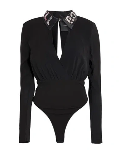 John Richmond Woman Bodysuit Black Size 6 Viscose, Elastane