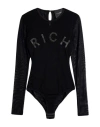 John Richmond Woman Bodysuit Black Size S Nylon, Elastane In Black