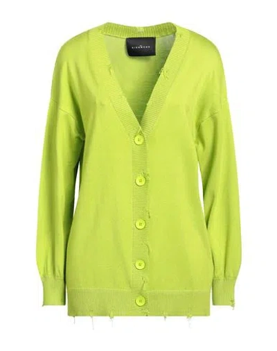 John Richmond Woman Cardigan Acid Green Size Xs Viscose, Nylon In Green
