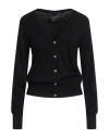 John Richmond Woman Cardigan Black Size Xl Polyester, Nylon, Viscose