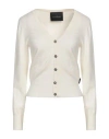 John Richmond Woman Cardigan Ivory Size Xl Polyester, Nylon, Viscose In White