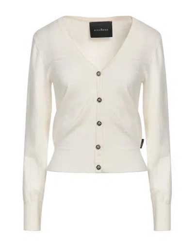 John Richmond Woman Cardigan Ivory Size Xl Polyester, Nylon, Viscose In White
