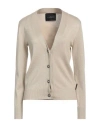 John Richmond Woman Cardigan Platinum Size Xl Viscose, Nylon, Lurex In Grey