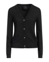 John Richmond Woman Cardigan Charcoal Size L Viscose, Polyester, Polyamide In Grey