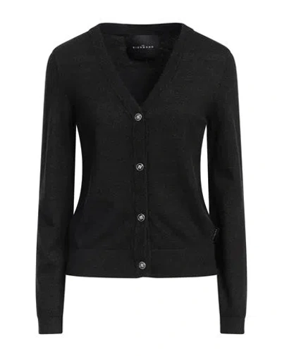 John Richmond Woman Cardigan Charcoal Size L Viscose, Polyester, Polyamide In Grey