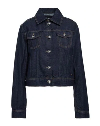 John Richmond Woman Denim Outerwear Blue Size 14 Cotton