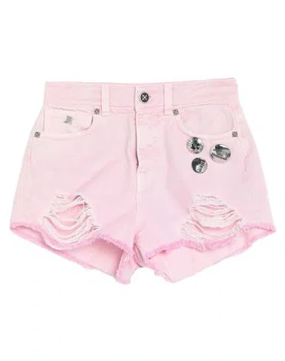 John Richmond Woman Denim Shorts Pink Size 28 Cotton