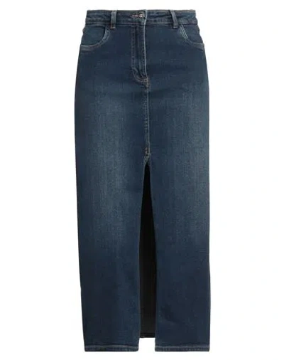 John Richmond Woman Denim Skirt Blue Size 32 Cotton, Elastane