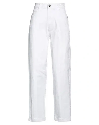 John Richmond Woman Jeans White Size 32 Cotton, Elastane