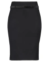 John Richmond Woman Midi Skirt Black Size 14 Virgin Wool, Elastane