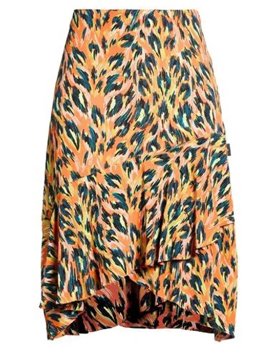 John Richmond Woman Midi Skirt Orange Size 8 Viscose
