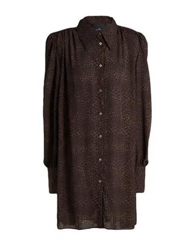 John Richmond Woman Mini Dress Chocolate Brown Size M Polyester