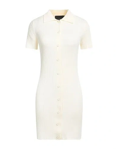 JOHN RICHMOND JOHN RICHMOND WOMAN MINI DRESS CREAM SIZE L VISCOSE, POLYESTER
