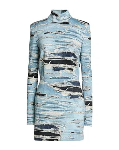 John Richmond Woman Mini Dress Light Blue Size 8 Polyester, Elastane