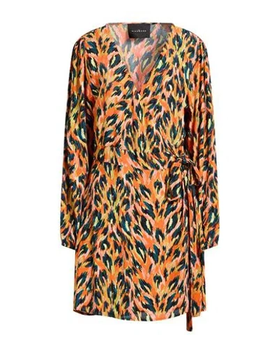 John Richmond Woman Mini Dress Orange Size 14 Viscose