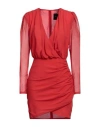 John Richmond Woman Short Dress Red Size 8 Silk In Red