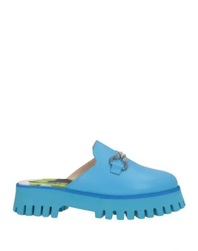 John Richmond Woman Mules & Clogs Azure Size 10 Leather In Blue