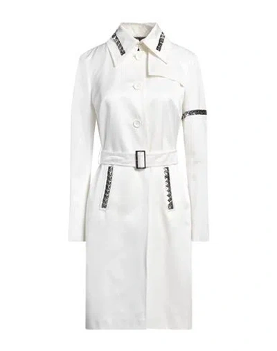 John Richmond Woman Overcoat & Trench Coat White Size 10 Cotton, Viscose