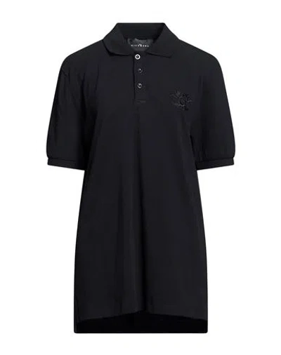 John Richmond Woman Polo Shirt Black Size Xxl Cotton