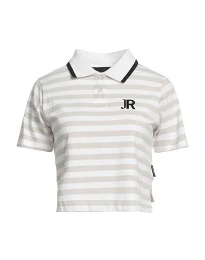 John Richmond Woman Polo Shirt Grey Size L Cotton, Elastane