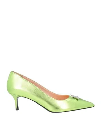 John Richmond Woman Pumps Lime Green Size 7.5 Leather