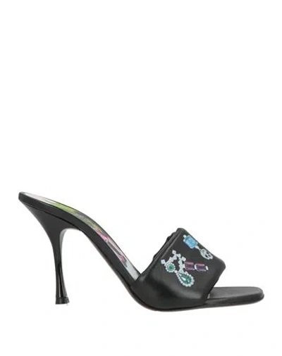 John Richmond Woman Sandals Black Size 9 Leather