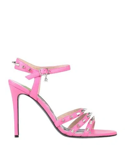 John Richmond Woman Sandals Fuchsia Size 6 Leather In Pink