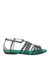 John Richmond Woman Sandals Navy Size 8 Leather In Navy