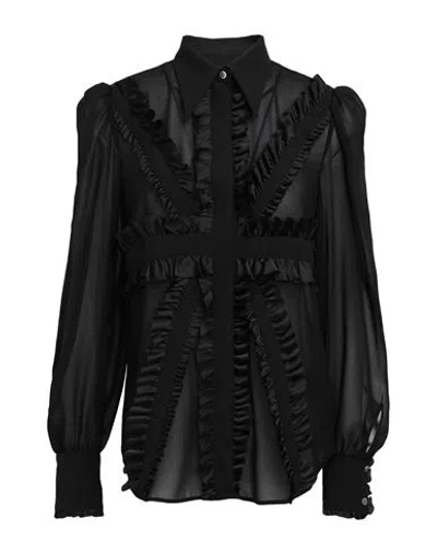 John Richmond Woman Shirt Black Size 8 Silk