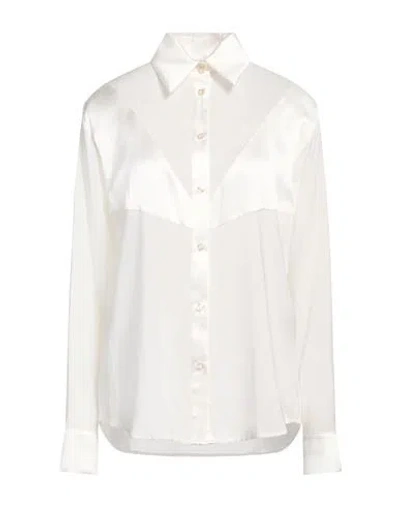 John Richmond Woman Shirt Ivory Size 8 Viscose, Elastane In White