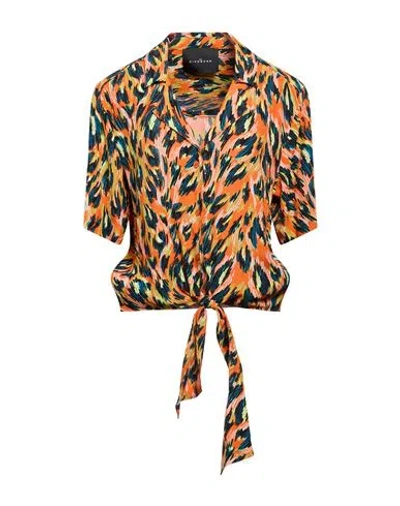John Richmond Woman Shirt Orange Size 12 Viscose In Multi