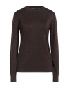 John Richmond Woman Sweater Chocolate Brown Size Xl Viscose, Polyamide, Lurex In Brown