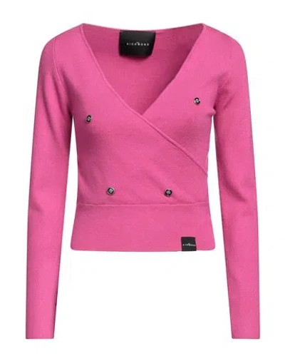 John Richmond Woman Sweater Fuchsia Size L Viscose, Polyester, Nylon In Pink